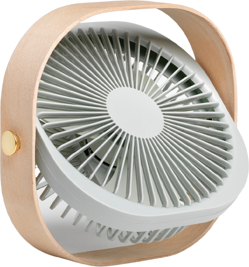 Ventilateur de table Fantastic pistache avec cadre en bois