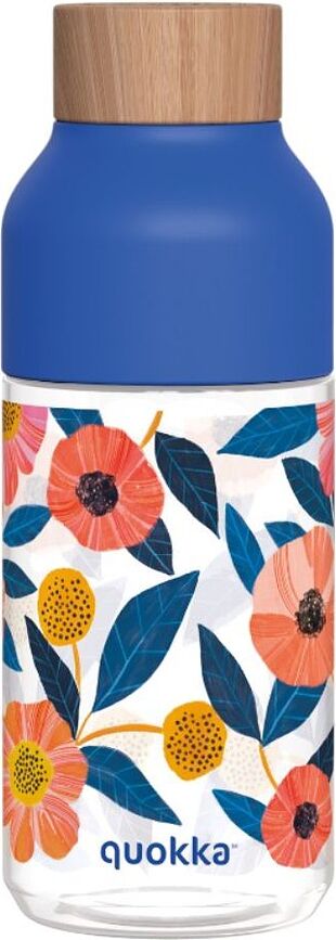 Botella de agua Quokka Ice, 570 ml, estampado Summer Garden