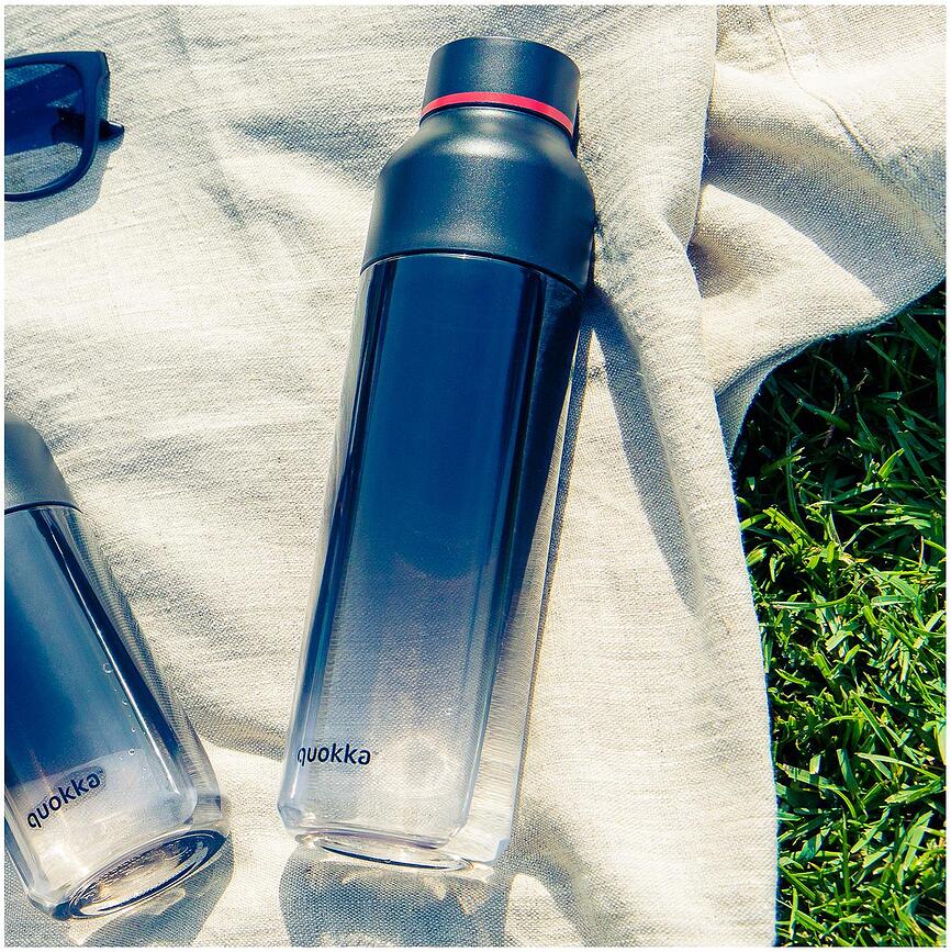 Botella de agua Quokka Ice, 840 ml, estampado botánico offset