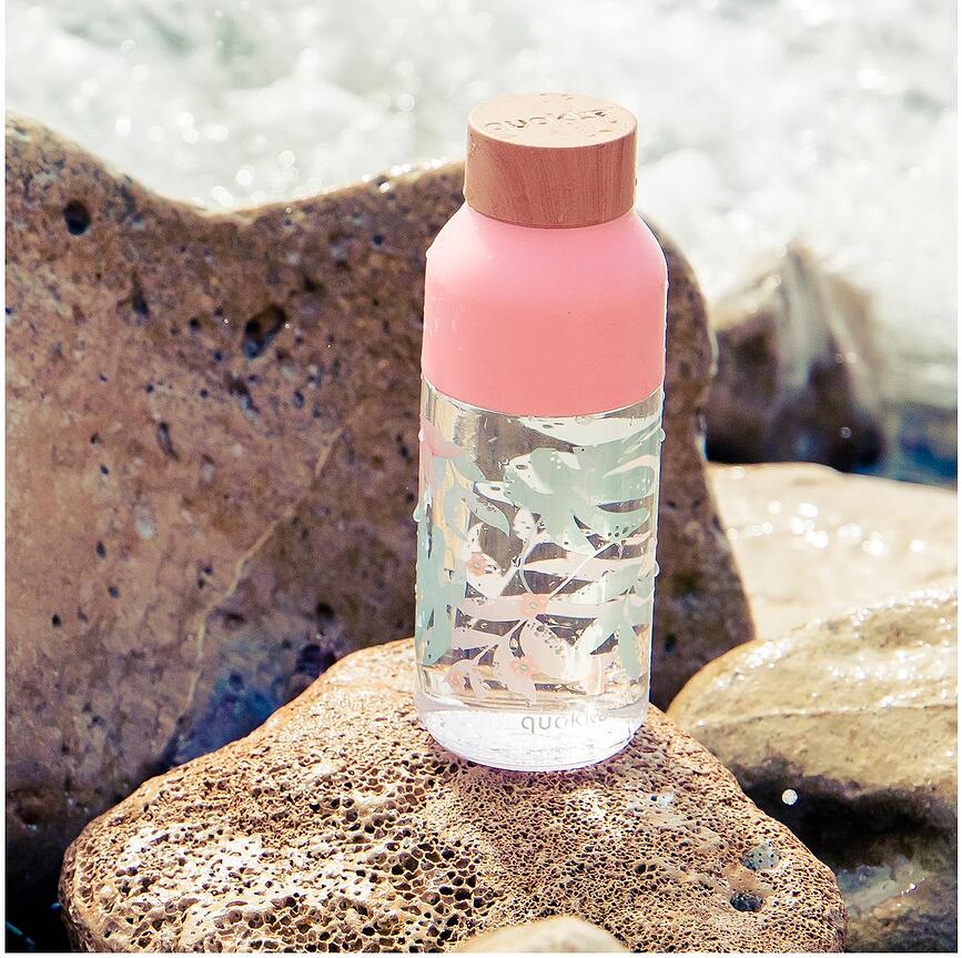 Botella de agua Quokka Ice, 570 ml, estampado Summer Garden