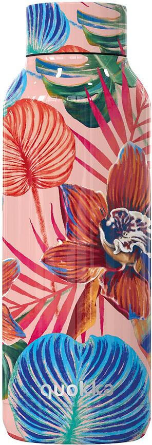 Botella térmica Quokka Solid, 510 ml, rosa orquídea, con diseño