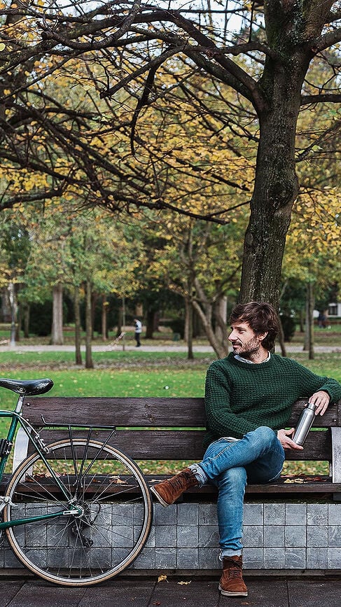 Botella térmica Quokka Solid, 630 ml, blanca