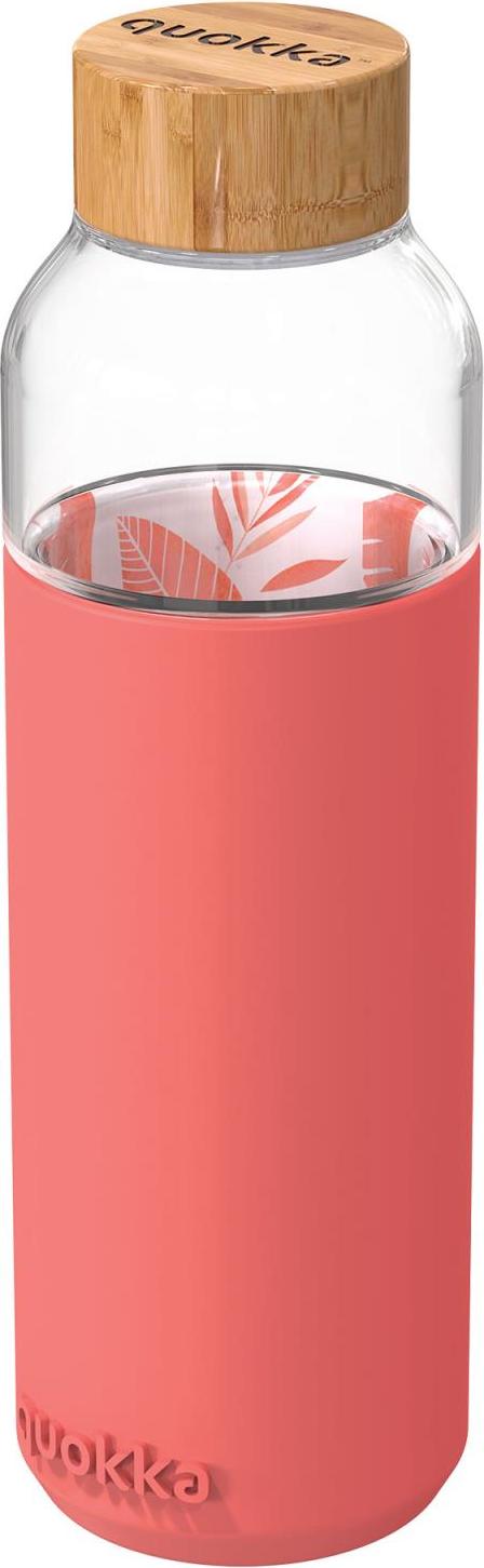 Butelka na wodę Quokka Flow Inner Pink Botanical 660 ml szklana