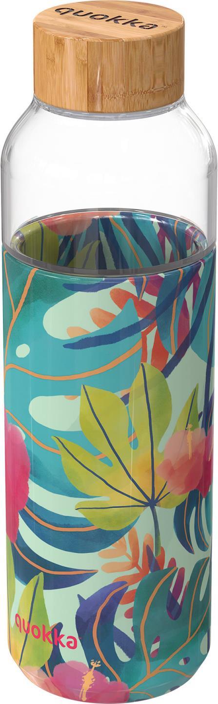 Butelka na wodę Quokka Flow Tropical 660 ml szklana