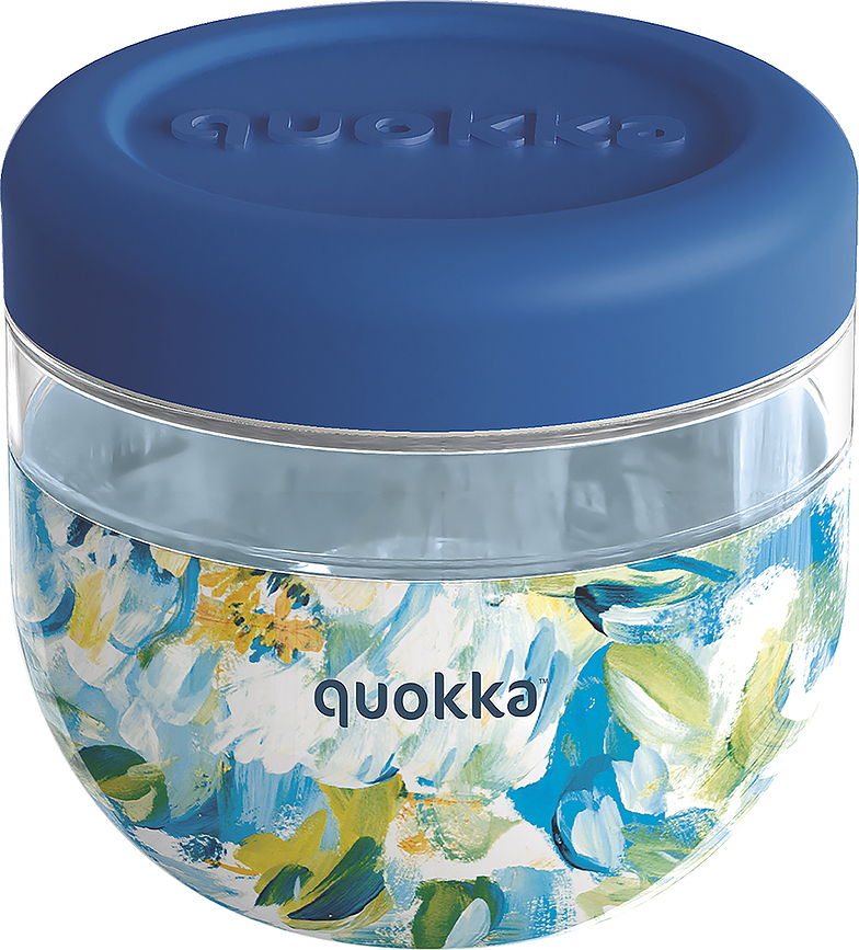 Krabička na obed Quokka Bubble Blue Peonies 770 ml