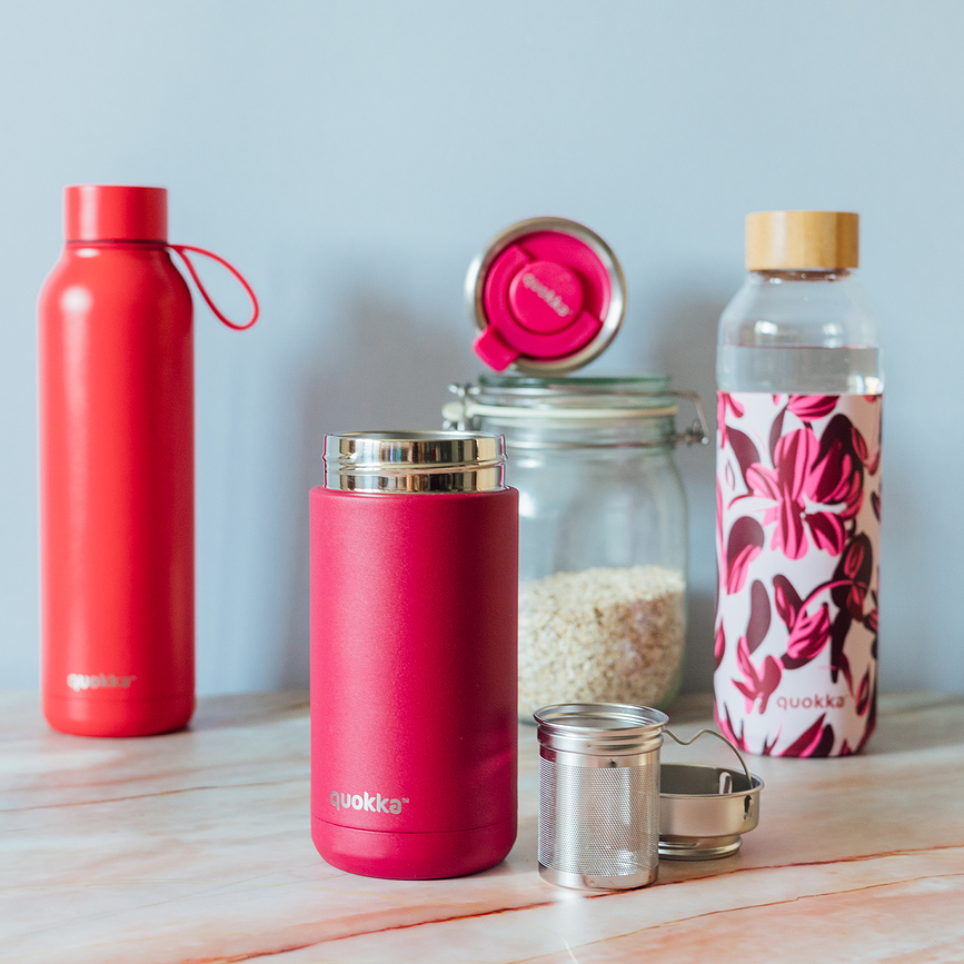 Quokka Boost Termo skodelica, 400 ml, z infuzerjem, bordo