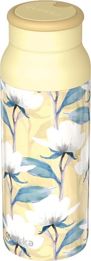 Quokka Echo Bouteille isotherme 690 ml à motif floral, jaune clair