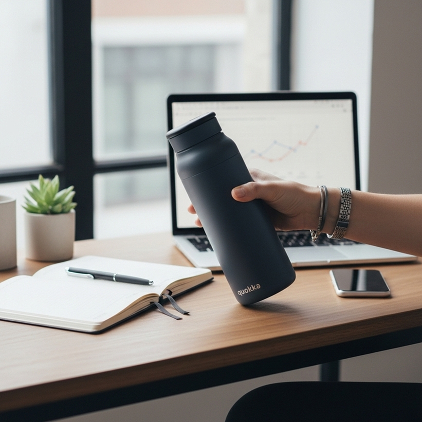 Quokka Echo Bouteille isotherme 690 ml, bleu cobalt