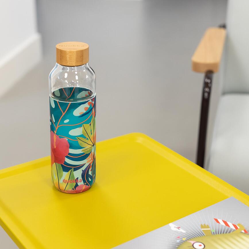 Quokka Flow Boca za vodu 660 ml staklena neon zelena