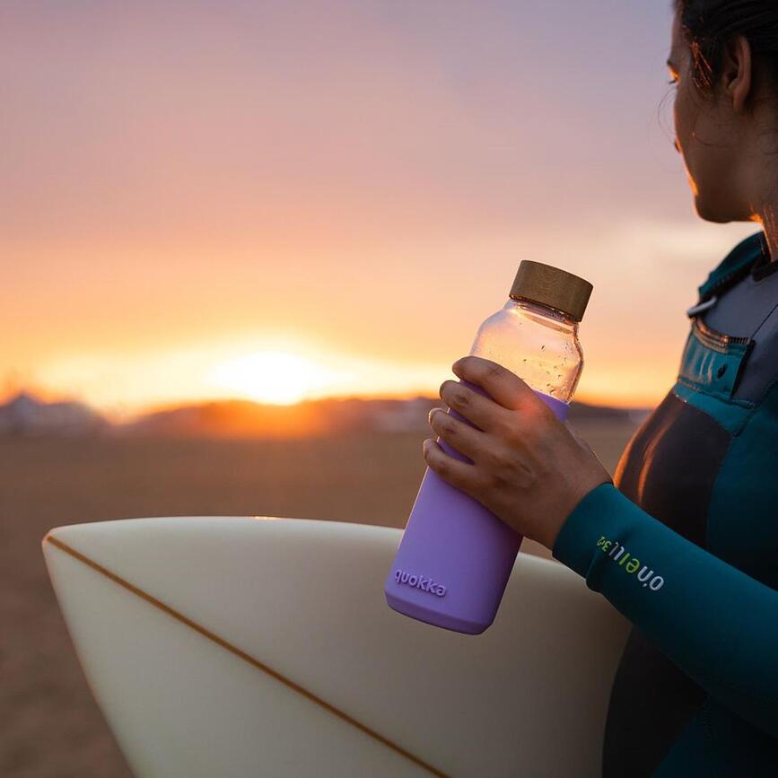 Quokka Flow Boca za vodu 660 ml staklena neon zelena