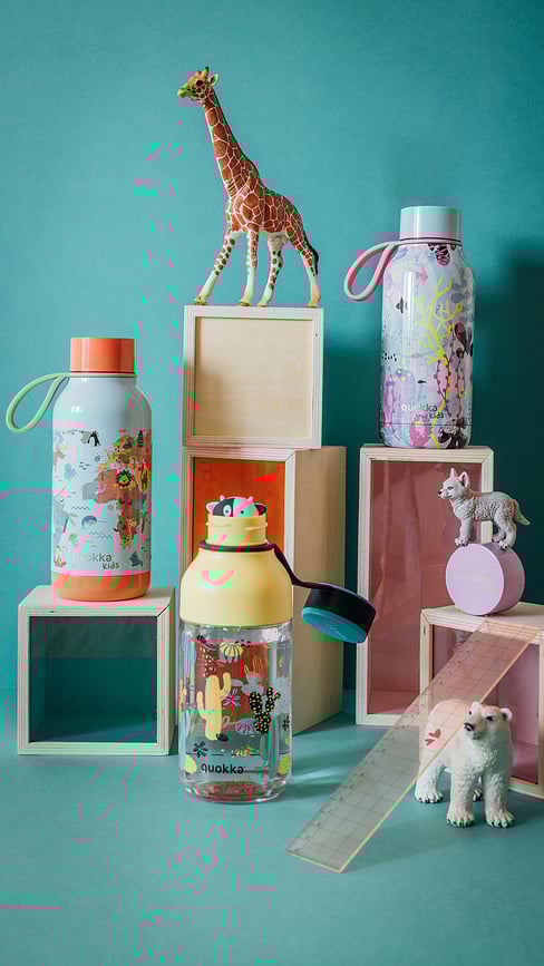 Quokka Ice Kids Steklenička za vodo Feathers, 430 ml