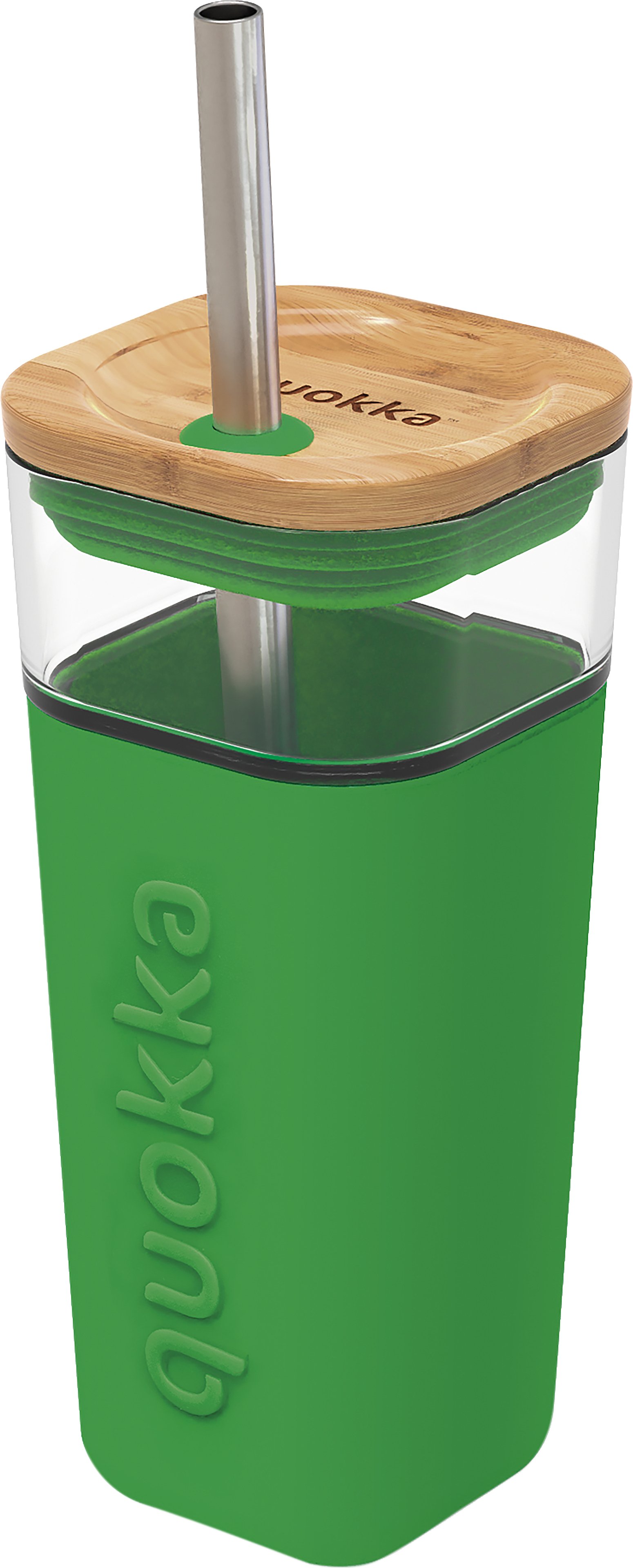 Quokka Liquid Cube Green Kruus 540 ml klaas kõrrega