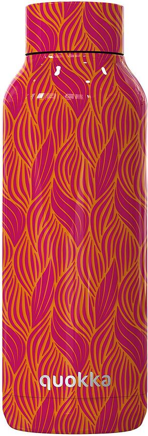 Quokka Solid Bouteille isotherme 510 ml, orange bloom, avec motif