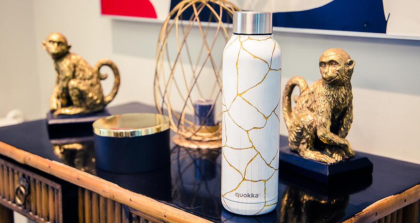 Quokka Solid Bouteille Isotherme 630 ml, motif serpent