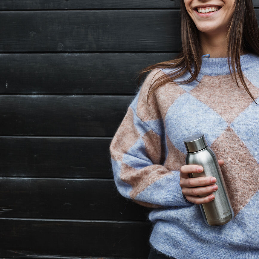 Quokka Solid Termovka, 510 ml, oranžna, z vzorcem