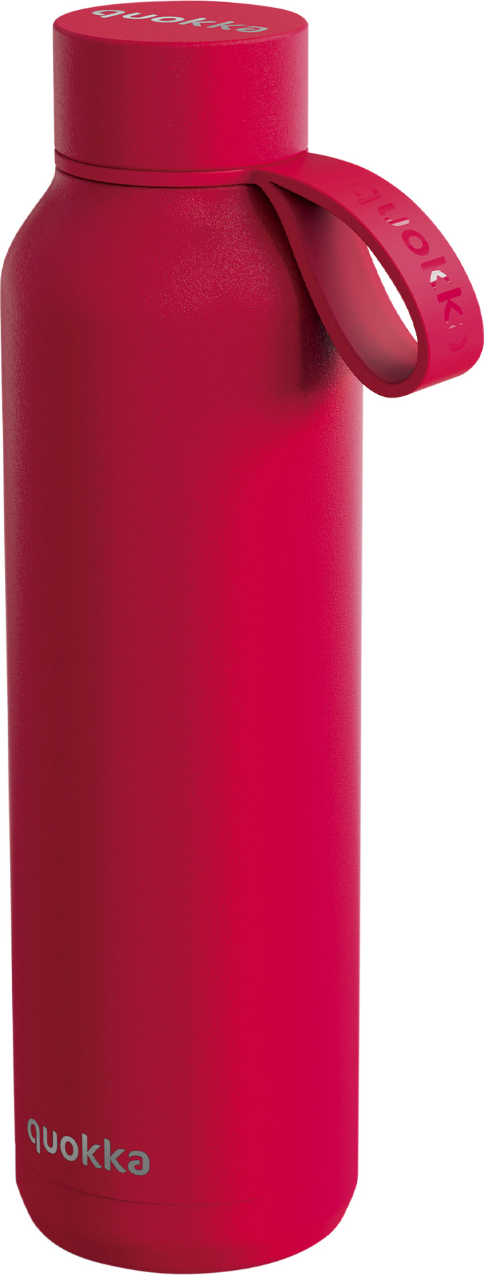 Quokka Solid Thermoflasche mit Griff 630 ml, kirschrot