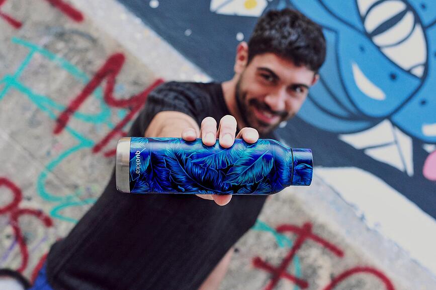 Quokka Solid ΜΠΟΥΚΑΛΙ ΘΕΡΜΟΣ, 630 ml, με σχέδιο snake print