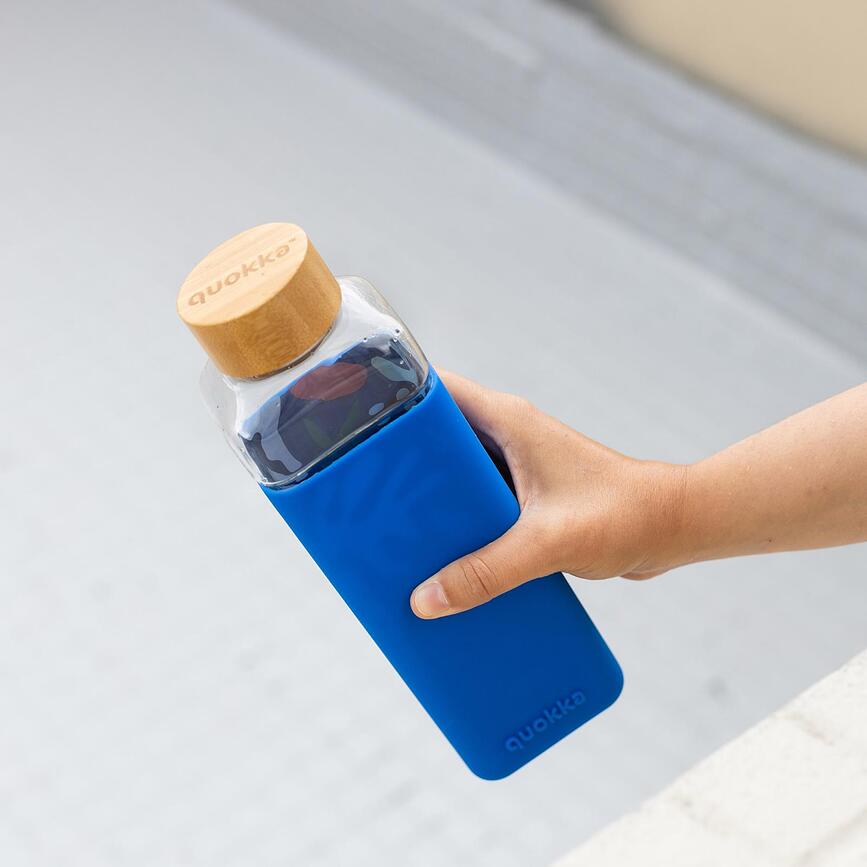 Quokka Storm Steklenica za vodo, 700 ml, maroon, steklena