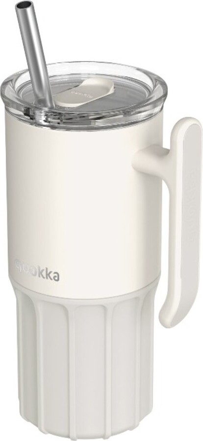 Quokka Umi Thermobecher mit Strohhalm, 720 ml hellgrau