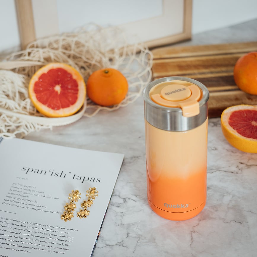 Vaso Térmico Quokka Boost, con infusor, 400 ml, granate