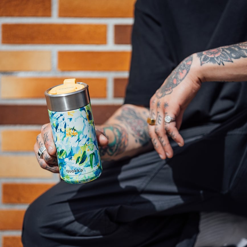 Vaso Térmico Quokka Boost, con infusor, 400 ml, granate