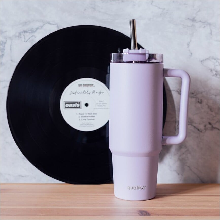 Vaso Térmico con pajita Quokka Stream, 950 ml, turquesa