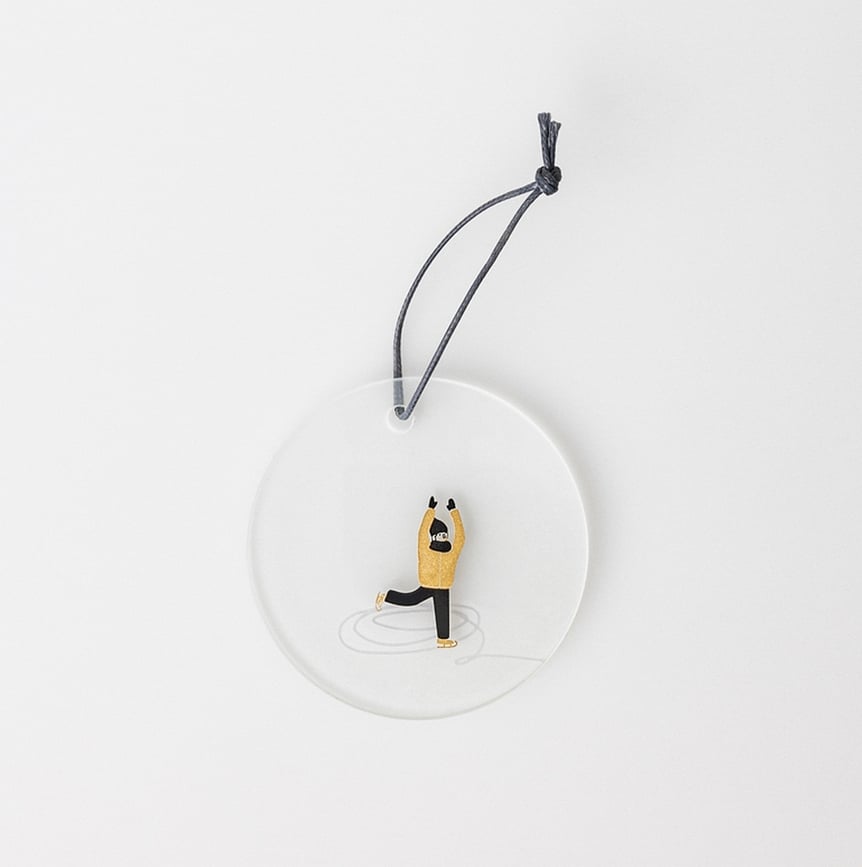 Colgante navideño Snowy Day Skiing, 7 cm