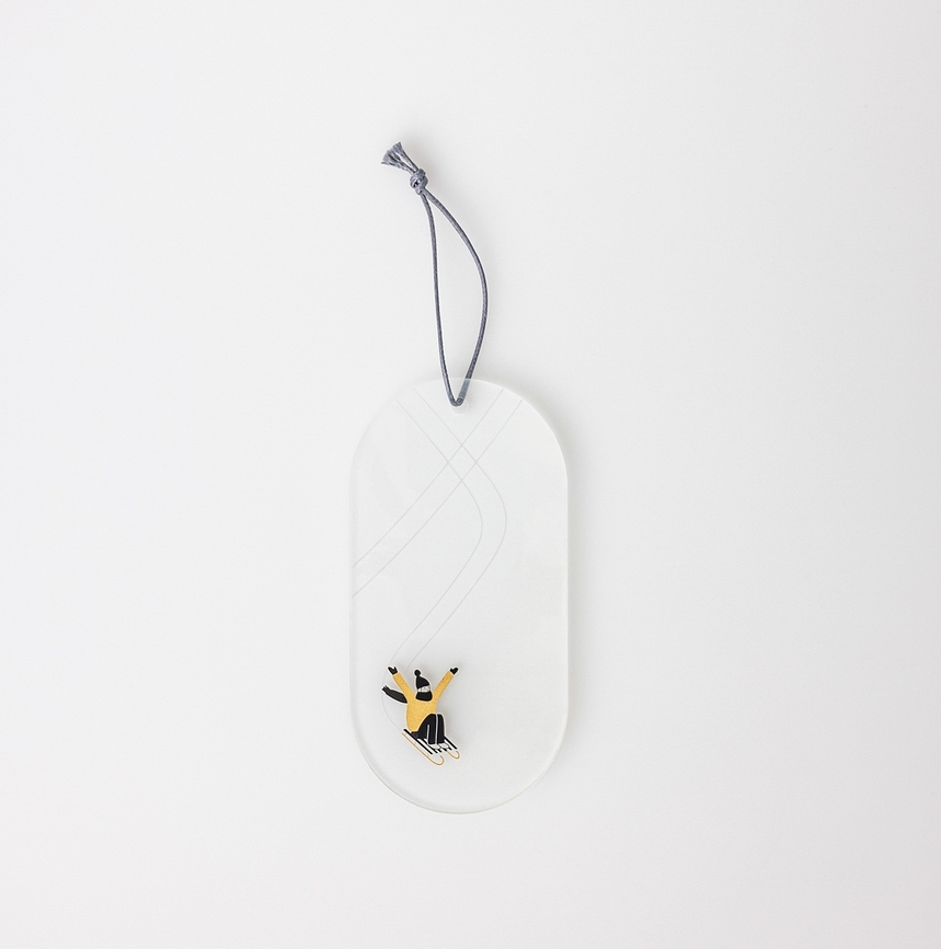 Colgante Navideño Snowy Day Sledging, 6 x 12 cm