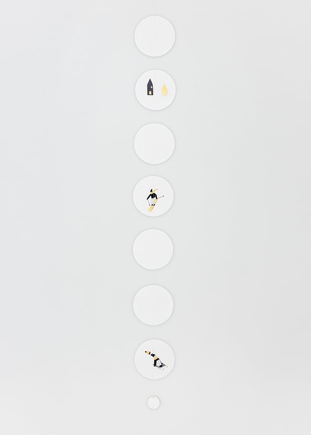 Decoración colgante Snowy Day, 80 cm