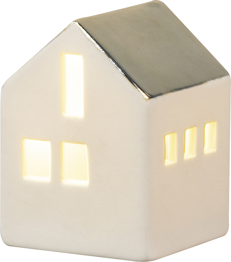 Farolillo LED Raeder, con diseño de casita, 5 cm, techo metálico