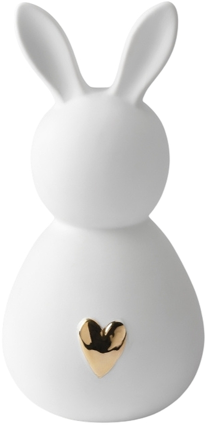 Figura Decorativa de Conejo, con corazón dorado