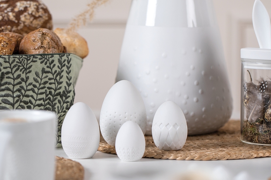 Huevos Decorativos Raeder para Pascua, blancos, 4 unidades