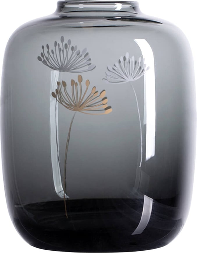 Jarrón de cristal Dandelion, 15 cm, blanco