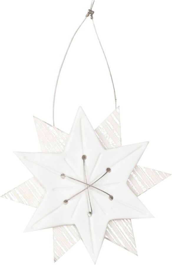 Make a Wish Star Silver Strips Weihnachtsanhänger