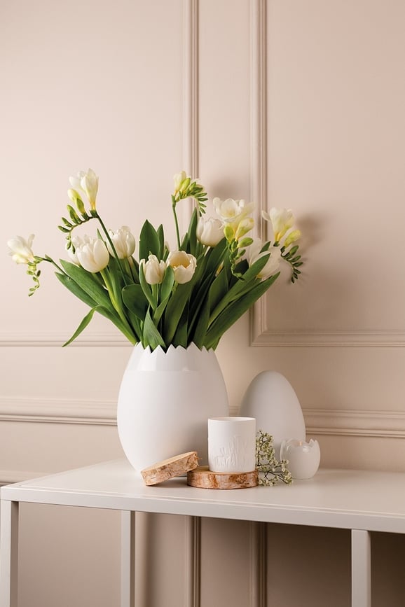 Portavelas para tealights de porcelana Raeder, 7 cm, con diseño de conejitos