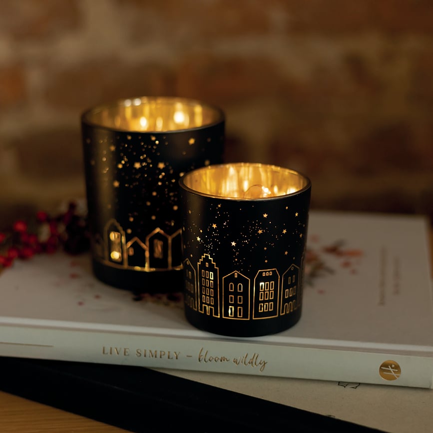 Portavelas para tealights Lighttown, acabado brillante