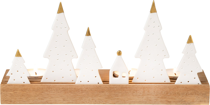 Portavelas para velas de té Raeder, diseño de árbol de Navidad