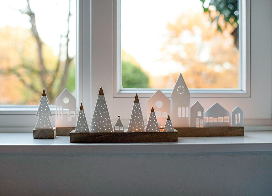 Portavelas para velas de té Raeder, diseño de ciudad