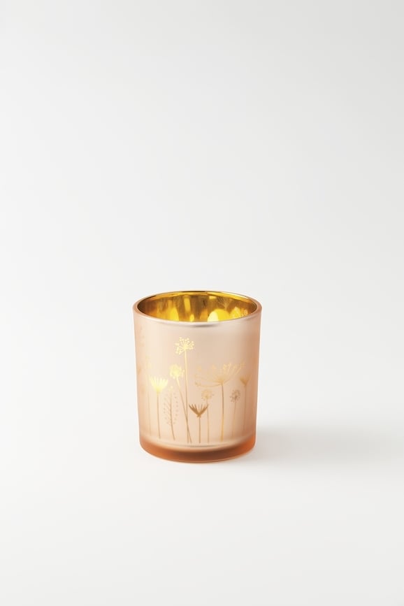 Portavelas para velas de té Spring, con diseño floral, 10 cm