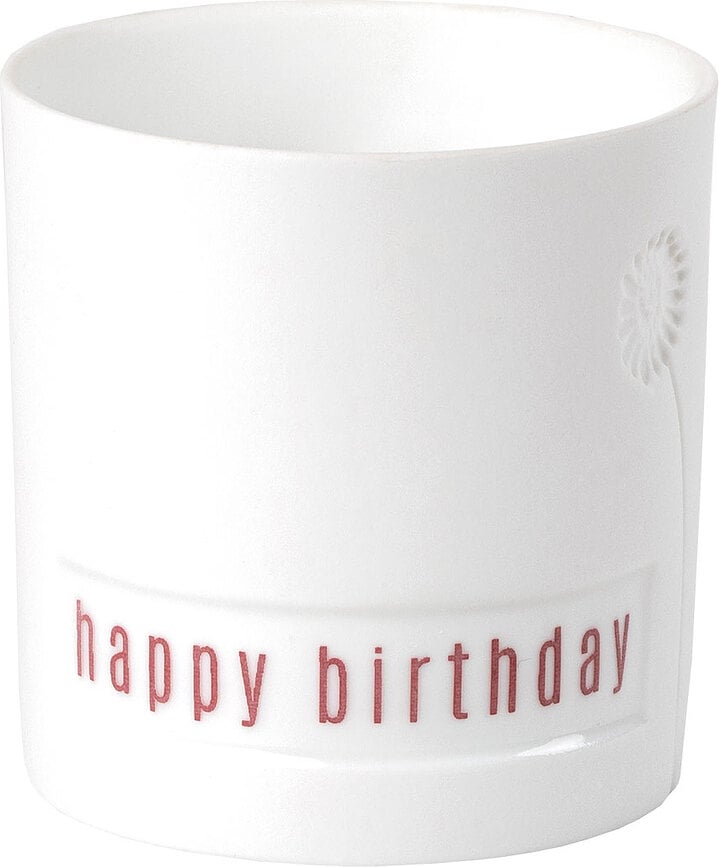 Portavelas Raeder, con mensaje "Happy Birthday", grande