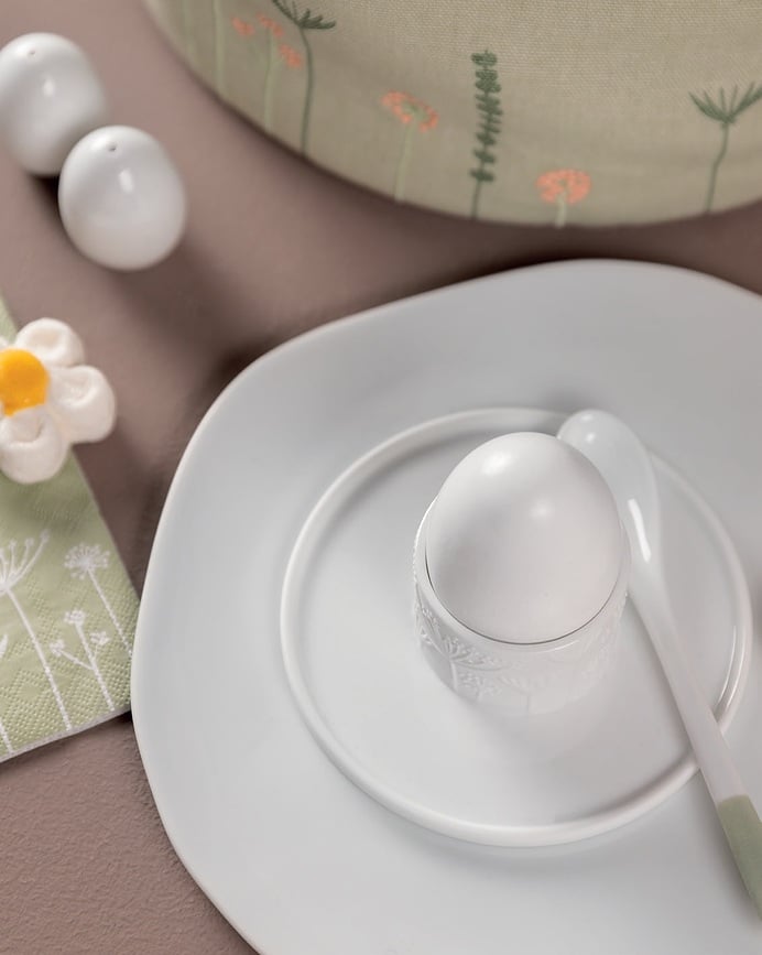 Raeder Cuillère à café, en porcelaine, blanche et verte