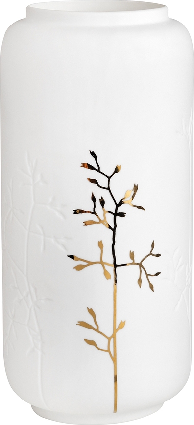 Raeder Vase 21,5 cm, blanc, avec détails dorés