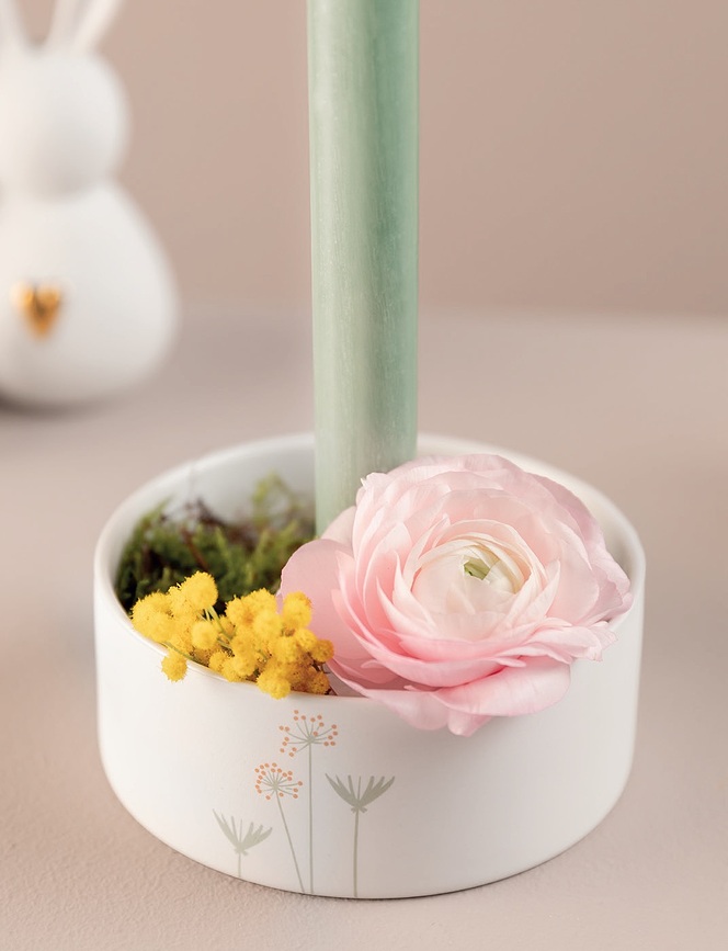 Spring Bougeoir pour bougie classique, blanc