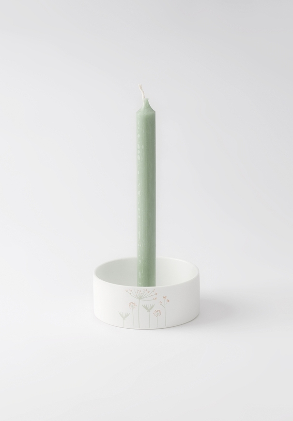 Spring Bougeoir pour bougie classique, blanc