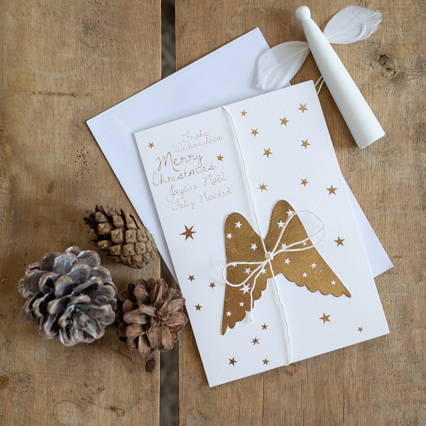 Tarjeta de Navidad Raeder Angel Wings