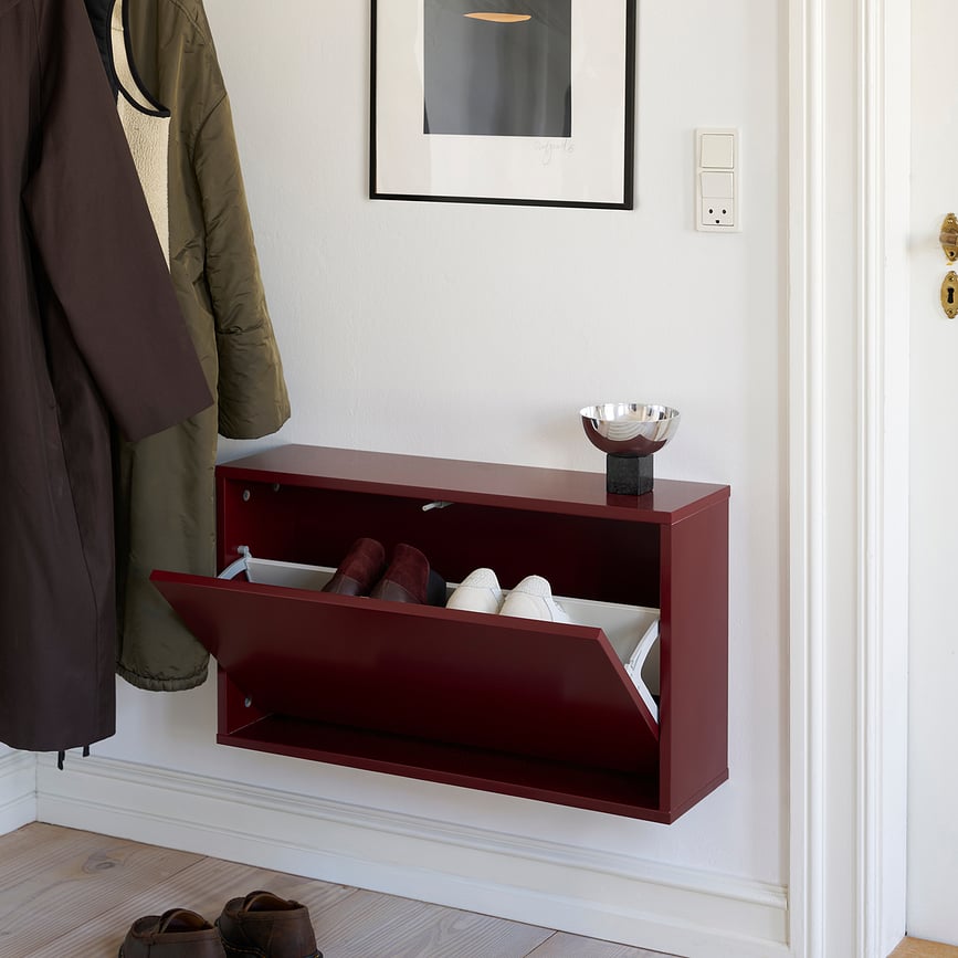 Nástenná skrinka na topánky ReCollector Box úzka, šalviová