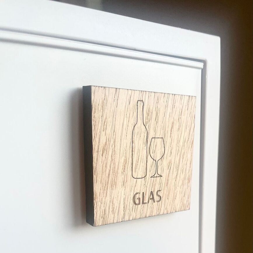 ReCollector Stickers de recyclage, en bois, Lot de 6