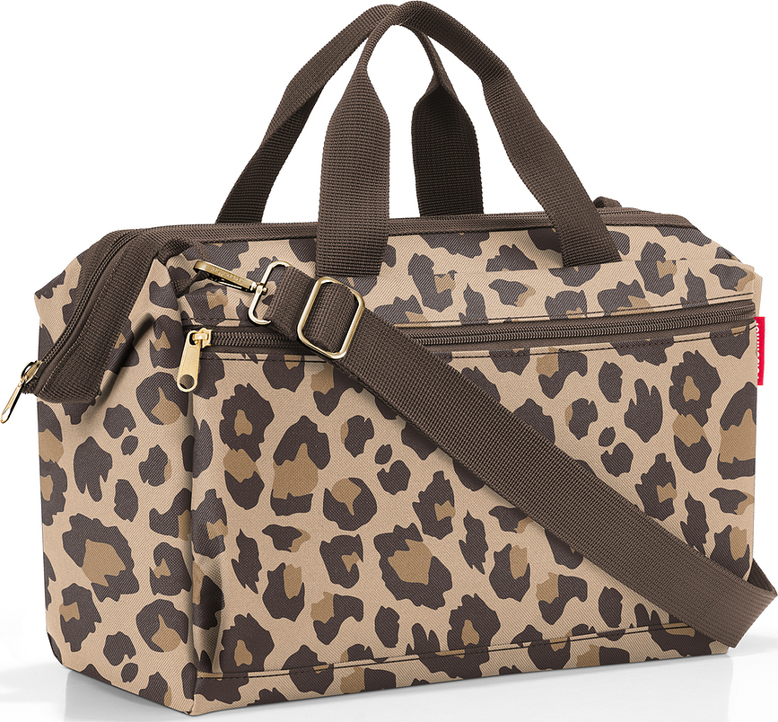 Allrounder Pocket S taske med leopardprint, brun