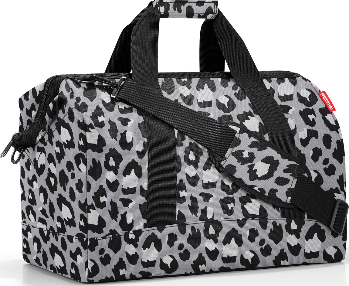 Allrounder Tasche L, grau, Leopardenmuster