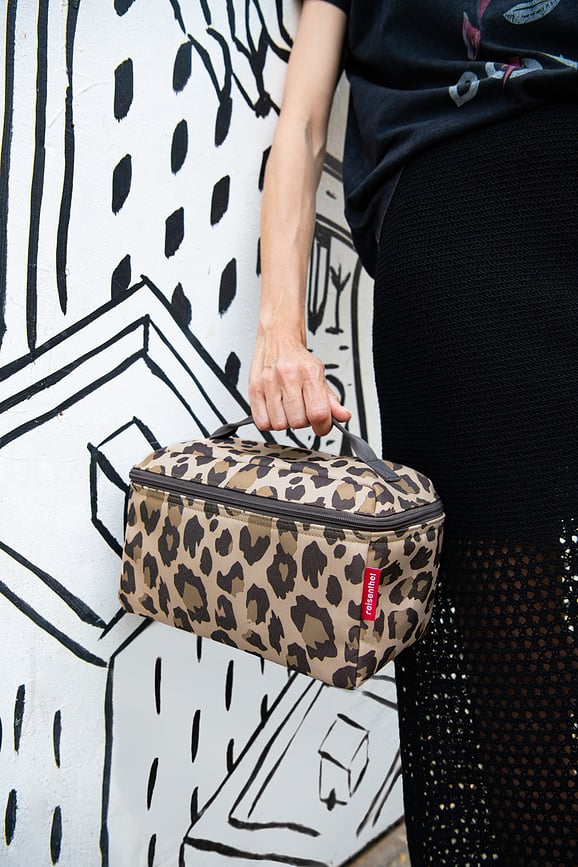 Beautycase Kozmetična torbica, bela, s pikami